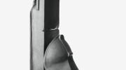 <i>Solitary Figure</i> (1995), shown here in clay, was cast in bronze.