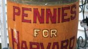 Found on eBay, this barrel now belongs to Robert G. Milstein ’46, of Saratoga Springs, New York. He has no idea of its original  purpose. It is 15 inches high. Harvard archivists Robin McElheny and Barbara Meloni think it looks like “a reunion prop,” maybe from the Depression era. Readers, any ideas?