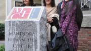 Anand Mahindra (third from left) and his wife, Anuradha Mahindra (at right), with Mr. Mahindra's sisters, Anuja Sharma (left) and Radhika Nath (second from left) at the Mahindra Humanities Center inauguration