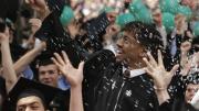 College seniors celebrate as their degrees are conferred (here, in June 1998—but the emotions are timeless). 