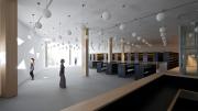 The building’s library