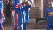The Globetrotters warming up before the game.