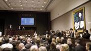The 1931 Picasso painting <i>Nude, Green Leaves and Bust</i> being auctioned at Christie’s in 2010. The sale price of $106 million set a world record.