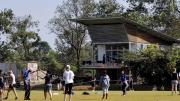 The buildings at the Magic Bus camp—like this cabin where campers sleep—were made from materials commonly used in Mumbai’s slums, so that visiting children from poor districts would encounter familiar materials used in new ways.
