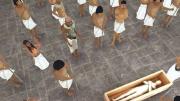 Avatars conduct the pharoah Khufu’s funeral ceremony.