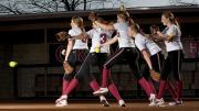 Multiple images of Rachel Brown’s pitching motion. Softball pitchers may take one step forward from the rubber while dragging the back foot.