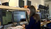 Astrophysicist Anna Frebel, observing at the twin 6.5-meter Magellan telescopes in Chile.