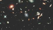 A Hubble Space Telescope image of galaxies 3 billion to 11 billion light years distant.