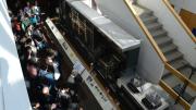 More than a hundred people crowded the Science Center lobby to catch a glimpse of the Mark I in action.
