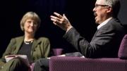 <i>Breaking Bad</i> creator Vince Gilligan discusses various themes and character motivations with President Faust in Farkas Hall this week.