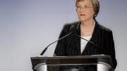 President Drew Faust at the HBS campaign event 