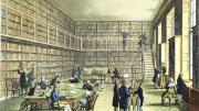 Thomas Rowlandson&rsquo;s view of the library of the Royal Institution in London, circa 1810 