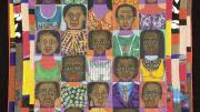 &ldquo;The Women: Mask Face Quilt #1,&rdquo; a 1986 African-American studio-art quilt by Faith Ringgold, New York City