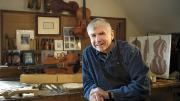 In his Cambridge studio, Childs makes about six violins a year. 