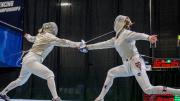 Adrienne Jarocki ’17 (right) squares off against Yale's Joanna Lew.