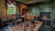 The restored parlor with period furnishings, c. 1820
