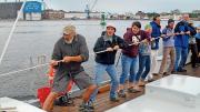 Crews enjoy a day out on the gundalow.