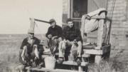Fred Crafts (at right), with classmate Bob Krumveida (left) and a friend, Bob Ciccone, at Monomoy in November 1949