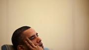 Barack Obama listening to his advisors, in the Oval Office, April 2010.
