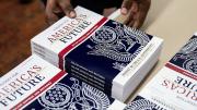 Photograph of copies of the federal budget fiscal year 2021
