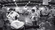 Photograph of queue for free dental care
