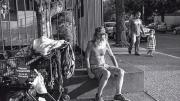 Photography of Mike Steps with worldly belongings, McMinnville, Oregon