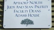 Image of sign on Adams House faculty dean residence