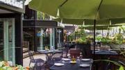 A photograph of Piattini’s sunken patio in Boston