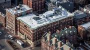 Aerial view of Adams House, now being renovated