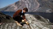 Photograph of earth scientist Andrew Knoll at work in the field