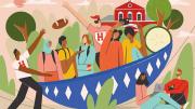 Ethnically diverse students are shown as ingredients tossed together in a metaphorical salad bowl.