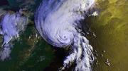 Satellite image of Hurricane Bob approaching New England in August 1991