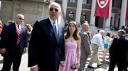 Vice President Joseph R. Biden Jr. with his niece, Alana Biden, in Tercentenary Theatre