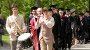 According to longstanding tradition, the Phi Beta Kappa initiates are escorted by fife and drum.