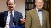 From left, Lawrence Lessig and Malcolm Salter