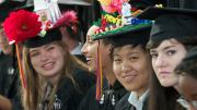 Fancy headgear outside Dudley House