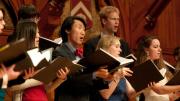 The student Harvard-Radcliffe Collegium Musicum performs during the Literary Exercises.