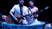 Zeke Sulkes (Frederic) and Christine Stulik (Mabel) in the kiddie pool. 