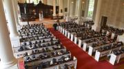Memorial Church, filled to capacity with seniors attending the Baccalaureate service