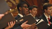The Commencement Choir performed “The Road Not Taken," a setting by Randall Thompson ’20 of the poem by Robert Frost ’01, Litt.D. ’37.
