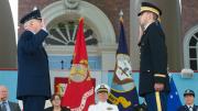 Lieutenant Colonel John Paul Clarke ’67 administered the oath of office to his son, new Second Lieutenant James Clarke.