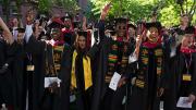 Graduates of the Harvard Law School classes of 2020 and 2021 celebrate