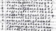 Robert Patterson’s letter to Thomas Jefferson included a worked example of his cipher. He began by writing his message in lower-case letters and in columns, running top to bottom like Chinese. This example begins with the words “Buonaparte has at last given peace to Europe,” legible in the first two columns.