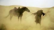 A blinding sandstorm is part of <em>Journey to Mecca.</em>
