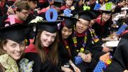 Giving a spell-out for <a href="http://harvardmagazine.com/commencement/2009-speeches">Graduate English orator Joseph Claghorn</a> were fellow landscape-architecture students Vanessa Lindley Palmer (J; the ringleader), Katie Jean Powell (O), Sisi Sun (S), Joonhyun Kim (E), Simon Mark Bussiere (P), and Adrienne Re Heflich (H). Design School students still play with blocks. 