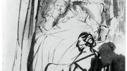 Rembrandt Harmensz van Rijn, <i>Saskia in Bed, a Woman Sitting at her Feet</i> (1635)