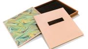 This special edition of J.K. Rowling’s Commencement address, with wooden case and hand-embossed Braille  (below), was crafted by Francie Randolph (left).