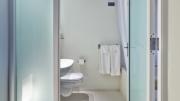 Modern, spare look of new Kripalu bathroom