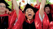 Graduate School of Arts and  Sciences marshal Knatokie Marie Ford celebrates her Ph.D. in biological and biomedical sciences.