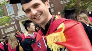 Sebastian  Burduja, M.B.A. - M.P.P. , wears the flag of his native  Romania.